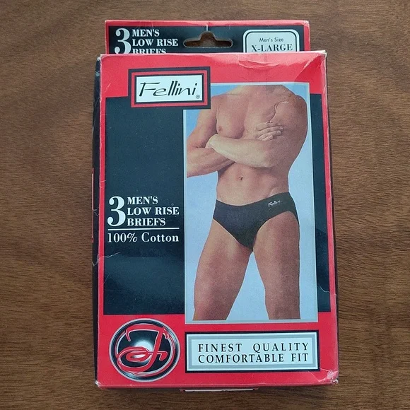 Vintage Fellini Low Rise Briefs 3pk Size XL 40-42 - Picture 2 of 4